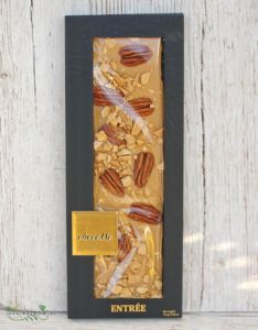 chocoMe Handgemachte blonde Schokolade mit Pekannuss, Karamell und geräuchertem Salz (110 g)