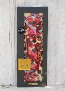 chocoMe Handgemachte weiße Schokolade mit Preiselbeeren, Kirschen und Himbeeren (110 g)