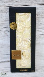 chocoMe hand made white chocolate with candied lemon zest, cashew, vanilla 110g