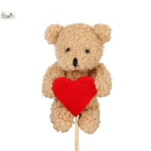 Kleine Teddy mit Herz auf Stock