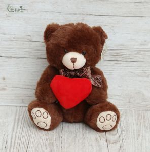 Plush teddy with heart 20cm