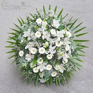 állókoszorú Cymbidium orchideával és tavaszi virágokkal (80cm)