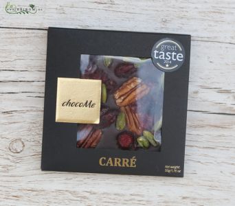 ChocoMe 50g dark chocolate, pecans, cranberries, pistachios