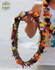 Flower garland from seasonal flowers (summer)