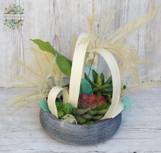 Tropical silkflower arrangement