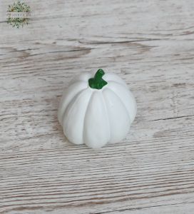 White ceramic pumpkin, 10 cm