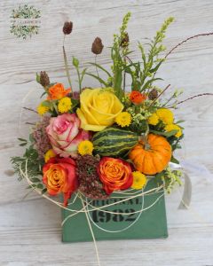 Autumn retro bag bouquet (15 stems)