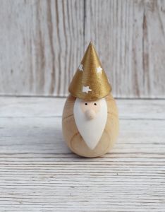 Wooden santa 9 cm