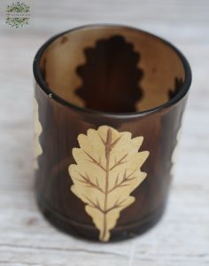 Candleholder leaf patterned 10cm