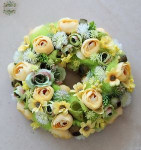 silk flower door wreath (26cm)