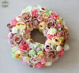 silk flower door wreath (27 cm)