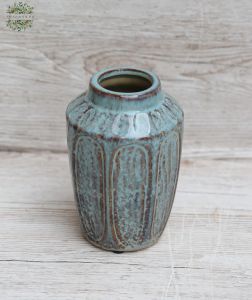 Blue ceramic vase 17 cm