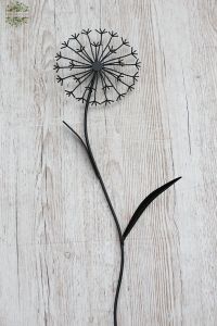 black dandelion decoration made of metal 80 cm 