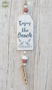 hanging decor Enjoy the beach with wooden inscription (6x1x11 cm )