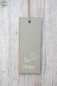 Be happy feliratú akasztós fa dekor 24 x 9 cm