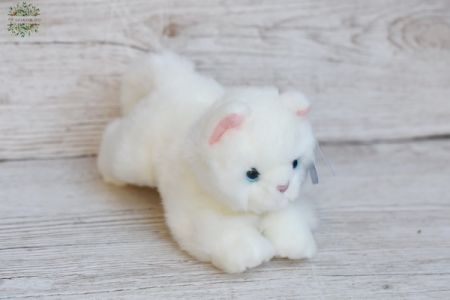 plüss cica fehér (20cm)