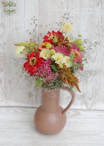 summer garden bouquet in a handmade vase (15 flowers)