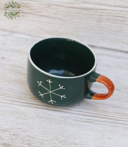 Snowflake mug, dark green