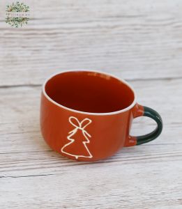 Pine wood mug, rust color