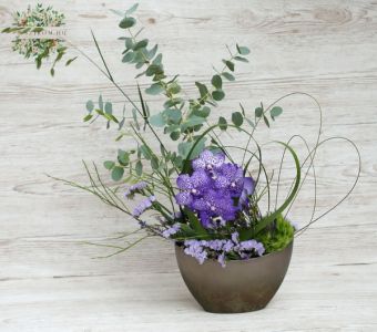 Boat shaped pot with vanda orchid