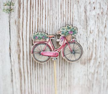 Wooden bicycle on stick