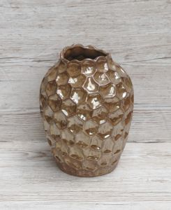 hohe brinzefarbene Wabenvase (19x26cm)