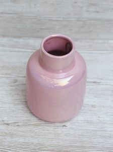 rózsaszín modern váza (13x18cm)