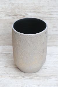 shiny marbled ceramic vase (24,5x16cm)