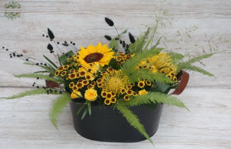 Sunflower metal bowl