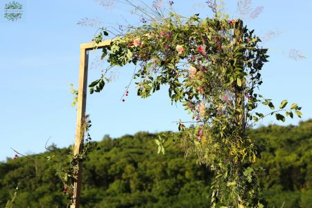 Tor mit Wildblumen (wild, Saisonblume, grün)