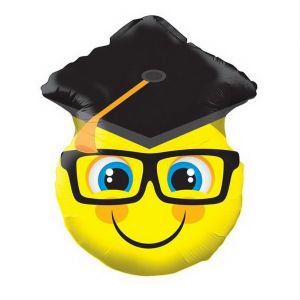 Graduation smiley balloon