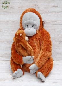 Giant plush orangutan with baby 60cm