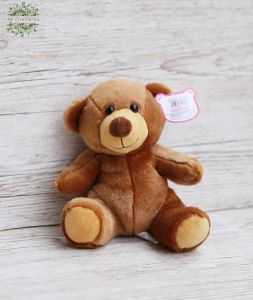 Plush teddy bear sitting 19cm - Dark brown