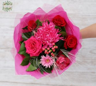 kerek pink csokor (7 szál)