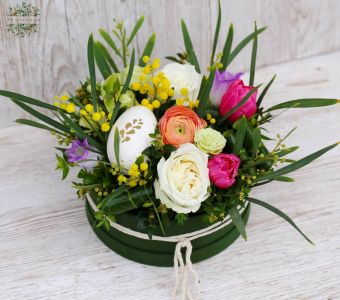 Húsvéti virágdoboz tojással (8 szál)