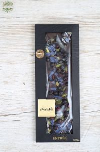 ChocoMe 110g  (dark chocolate, pistachios, cranberry, violet petal)