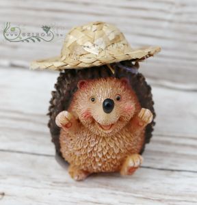 Keramik-Igel mit Strohhut