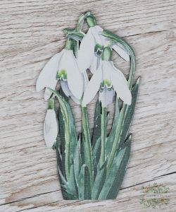 hóvirág fa tábla (17*9,5cm)