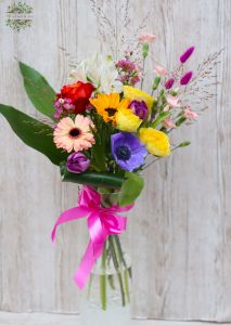 Gemischter bunter Blumenstrauß in Vase (15 Stiele)