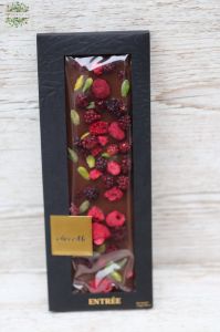 ChocoMe milk chocolate with pistachios, freeze-dried blackberries, freeze-dried raspberries 110g