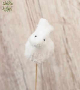 white bunny on a stick