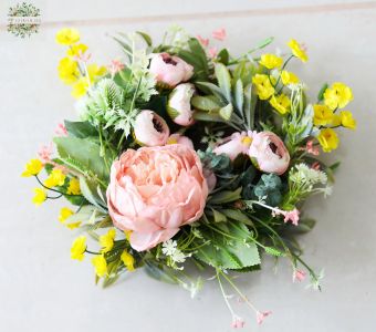 Frühlingskranz aus Seidenblumen 22cm