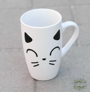 cica mintás fehér bögre (13cm)