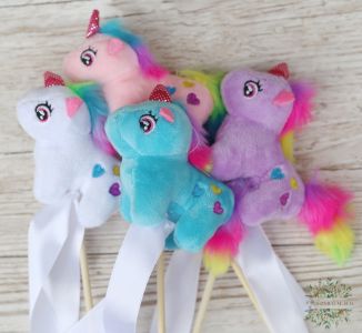 buntes Einhorn am Stiel, in verschiedenen Farben, 1 Stück (8cm)