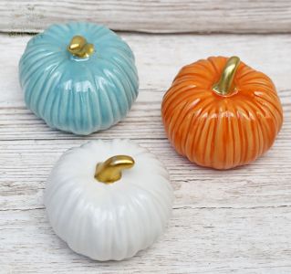 Ceramic punpkin 9 cm (1 piece)