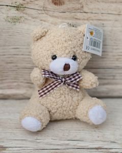 Világosbarna plüss medve kulcstartó ( 10 cm )