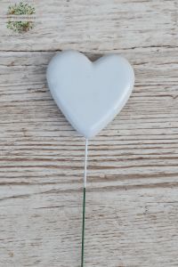 small white heart stick (6cm)