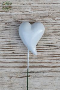 white stretched heart stick(5cm)