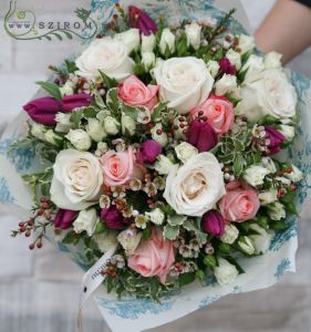 40 stems of pastell flowers (pink, purple, white)
