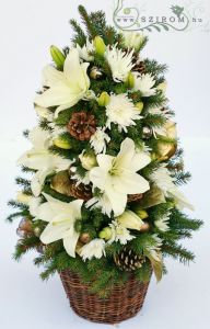 flower Christmas tree (lilies, daisies, 70cm)